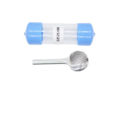 D-Ball Shape 25mm Cut Dia Carbide Burrs With 8mm Shank Dia  Double Cut Carbide Rotary Burr