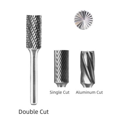 ভালো দাম SB Cylindrical End Cut tungsten Carbide Burrs 12mm*25mm Standard Double Cut With 6mm Shank অনলাইনে