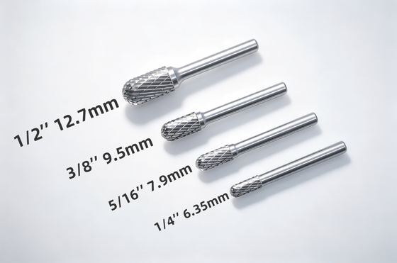 ভালো দাম 6mm শ্যাঙ্ক স্ট্যান্ডার্ড ডাবল কাট সহ 9.5mm Dia কাস্টমাইজড নলাকার ব্যাসার্ধ কার্বাইড Burrs অনলাইনে